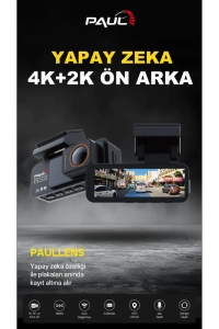 4K Yapay Zekalı Araç Kamerası Ön Arka Plaka Okuma, Hız Göstergesi, Gps Harita, ADAS, 5G Wi-Fi